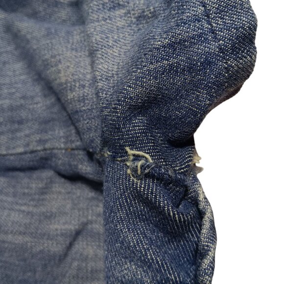 Vintage Girls Hippy Shorts 10 20W 1970's High-Waisted Indigo Denim Buttonfly - Picture 4 of 9